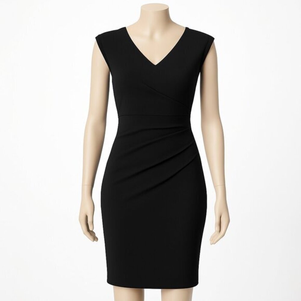 Diane von Furstenberg Bevin Ruched Sheath Dress Black Size 2 NWT $348
